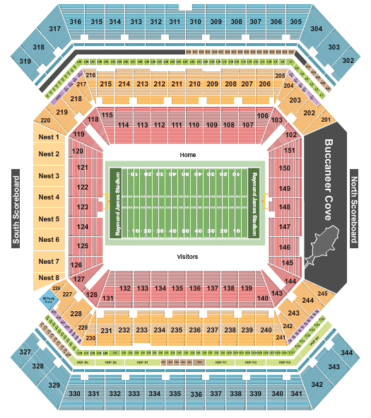 Raymond James Stadium Outback Bowl Seating Chart